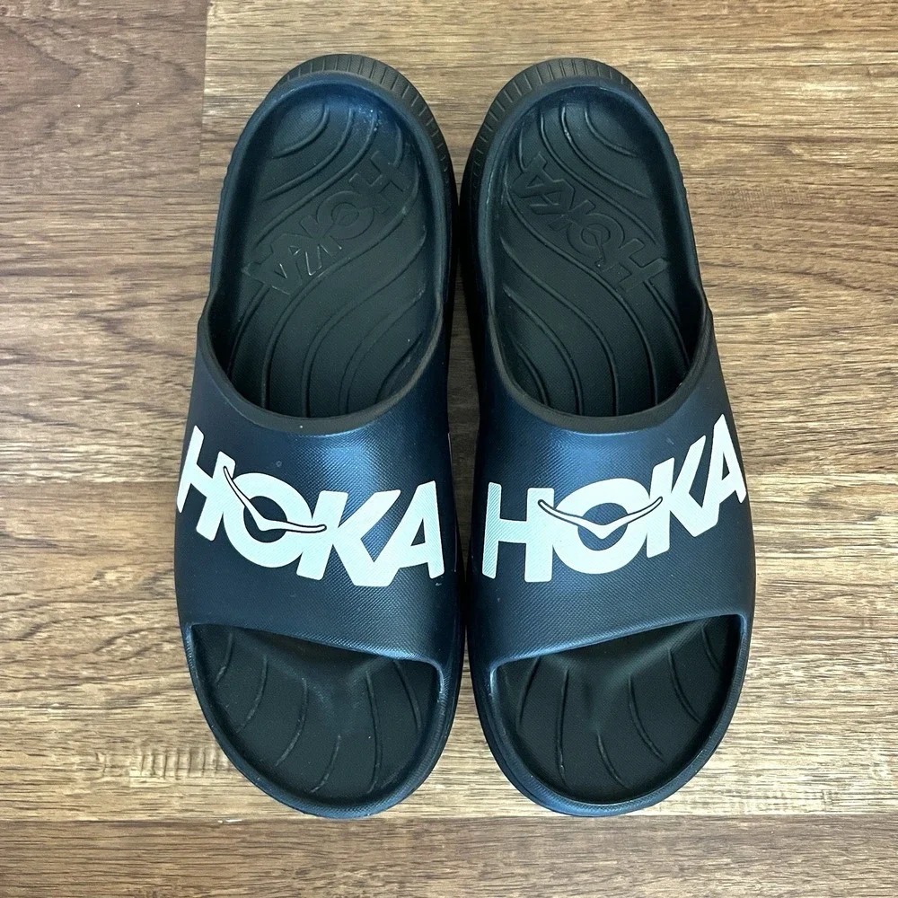 HOKA Ora Athletic Slide Black/White Men Size 11 Orthopedic Recovery Sandal